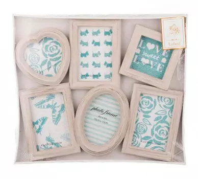 Фоторамка-коллаж 37*43*3 см на 4 фото 10*15 см 13*13/10*10 см 596-162