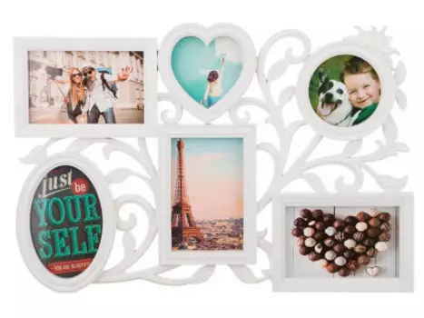 Фоторамка-коллаж 48*33*3 см на 6 фото-10*15 см 8*9/9*9 см 596-164