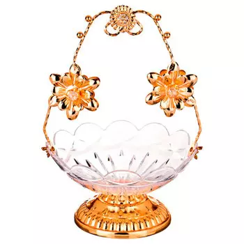 Фруктовница Agness 27см пластик золото 928-112