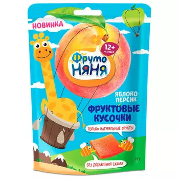 Фруктовые кусочки ФрутоНяня 53г яблоко персик с 12 месяцев