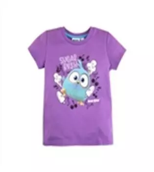 Футболка для девочки энгри бердс р.104 фиолетовый