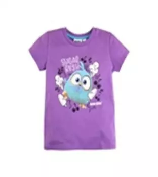 Футболка для девочки энгри бердс р.116 фиолетовый