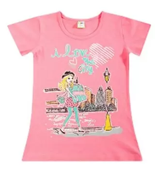 Футболка для девочки коралл р.2-5 такро