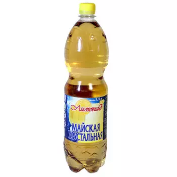 Газированная вода Майская хрустальная лимонад 1,5л пэт