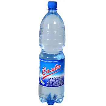 Газированная вода Майская хрустальная самба 1,5л газ пэт