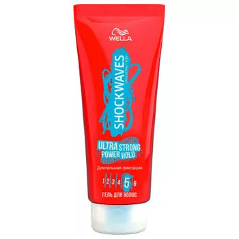Гель д/укладки волос велла шоквэйвз 200мл ультра стронг повер голд