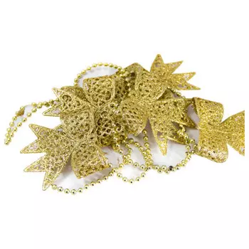 Гирлянда из бантов не электрическая120см золотой syzlc-4219169