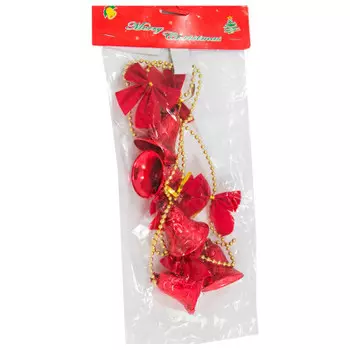 Гирлянда из колокольчиков/бантов не электрическая150см красный syzlc-4219129