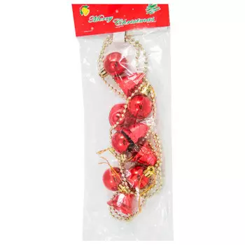 Гирлянда из колокольчиков/шаров не электрическая150см красный syzlc-4219112