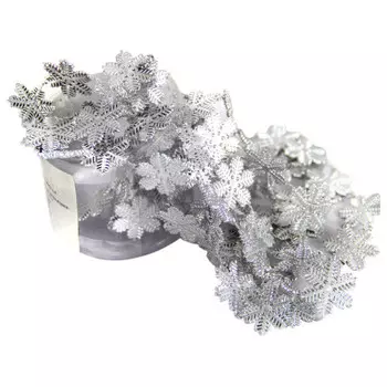 Гирлянда из снежинок не электрическая 200см серебряный syzl-2419141