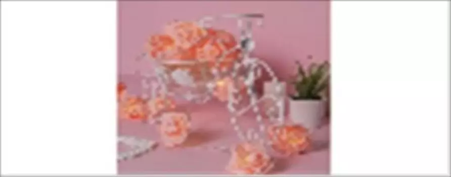 Гирлянда луазон 5 м розы белые 7 см 3612367