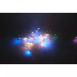 Гирлянда светодиодная фанрей нить 5 м 50 лампочек мульти 4 цв шнур серебряный se-string-550 m 2661