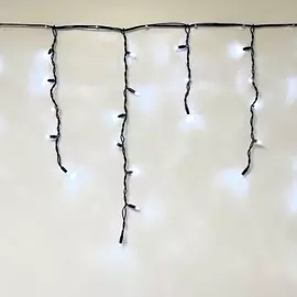 Гирлянда светодиодная фанрей уличная бахрома 3.0*0.7 м 120 лампочек холодный белый свет ip6 2614