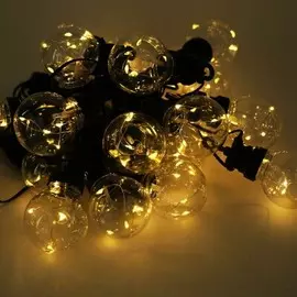 Гирлянда светодиодная фанрей уличная лампочки 10 м 100 лампочек теплый белый свет se-bulbs- 2646