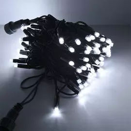 Гирлянда светодиодная фанрей уличная рисовая 10 m 100 лампочек холодный белый свет ip60 шну 2635