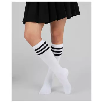 Гольфы детские красная ветка р.24 белый в черную полоску c796