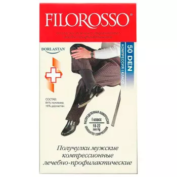 Гольфы мужские филороссо профилактика 50 den 1 класс черный р.1