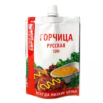 Горчица Европа 120 г русская дой-пак