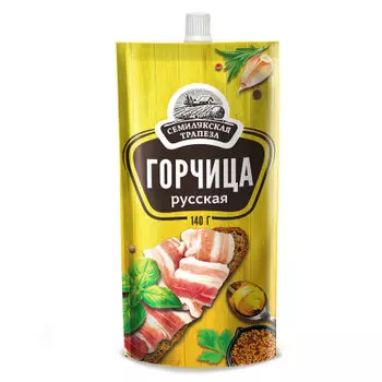 Горчица семилукская трапеза русская 140 г дой-пак