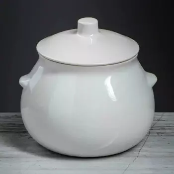 Горшок для запекания 0,6л капля белый глянец керамика 1875300