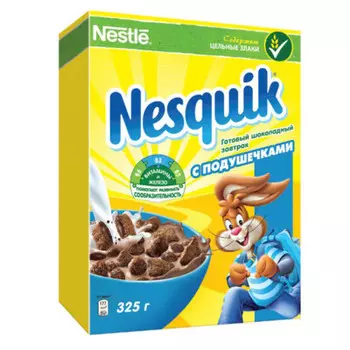 Готовый завтрак Nesquik 325г шоколадный с подушечками кор. Nestle