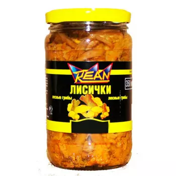 Грибы Rean 350г лисички соленые ст/б