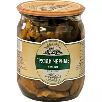 Грибы ряжский погребок 500г грузди черные соленые ст/б