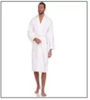 Халат велюр махра aмбьенце муж. шалька белый