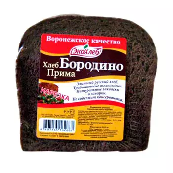 Хлеб бородино нарезанный 225г Экохлеб