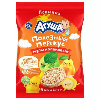 Хлебцы Агуша 30г мультизлаковые яблоко банан груша с 12 месяцев
