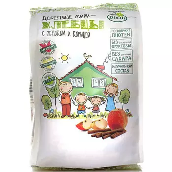 Хлебцы мини умные сладости 75г с яблоком и корицей