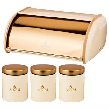 Хлебница 35, 5*23*14.5 см агнесс тюдор металлическая с 3-мя банками для сыпучих 938-056