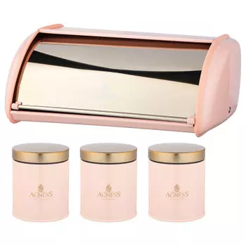 Хлебница 35,5*23*14,5см Agness тюдор с 3-мя банками для сыпучих 938-065