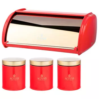 Хлебница 35, 5*23*14.5 см агнесс тюдор с 3-мя банками для сыпучих 938-066