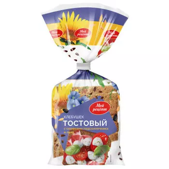 Хлебушек Тостовый с семенами подсолнечника и льна нарезанный 350 г Свежий хлеб
