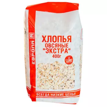 Хлопья Европа 400г овсяные экстра