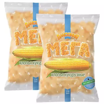Хлопья кукурузные мега 370 г дансония