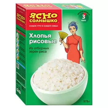 Хлопья ясно солнышко 375г рисовые