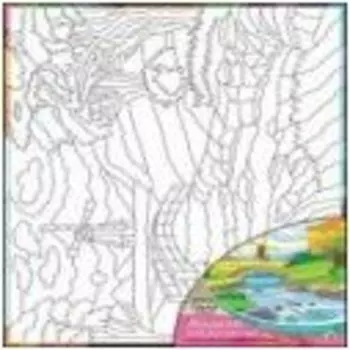 Холст с красками 30*40см сельский пейзаж х-0333