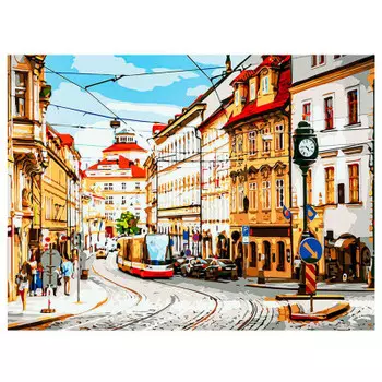 Холст с красками по номерам Рыжий кот 30х40см красивый город х-9045