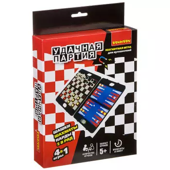 Игра настольная бондибон удачная партия 4в1 шахматы/шашки/нарды вв3481