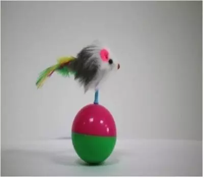 Игрушка для кошек бигзу мышь-неваляшка 11.5 см из меха на шаре 06217