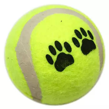 Игрушка для собак бигзу мяч 6,5см теннисный с отпечатком лап 05505