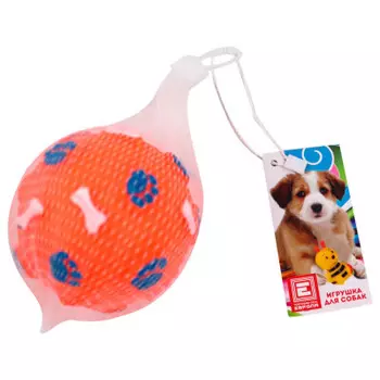 Игрушка для собак Европа мяч с пищалкой 7,5см пвх темно-оранжевый