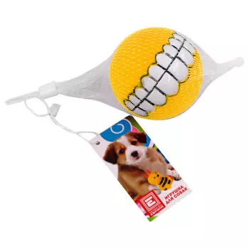 Игрушка для собак Европа мяч с зубами 8см пвх оранжевый