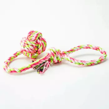 Игрушка для собак мяч с веревкой 38см 1021