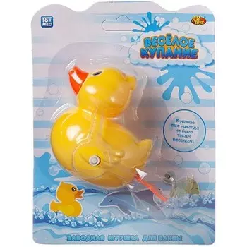 Игрушка для ванны абтойс веселое купание утенок заводной pt-01478