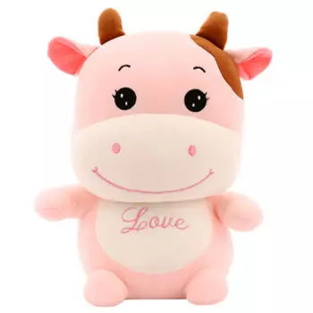 Игрушка мягкая Хуада коровка 25см розовый mg724