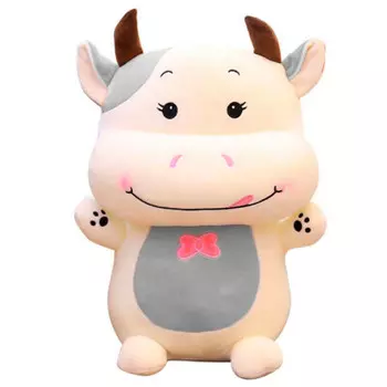 Игрушка мягкая Хуада коровка 30см серый mg722