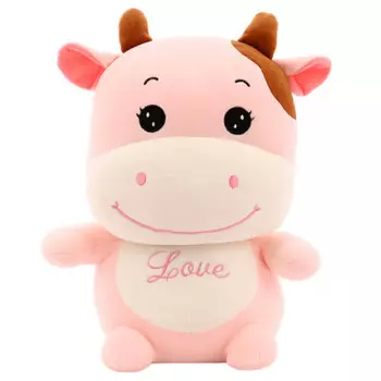 Игрушка мягкая Хуада коровка 35см розовый mg725